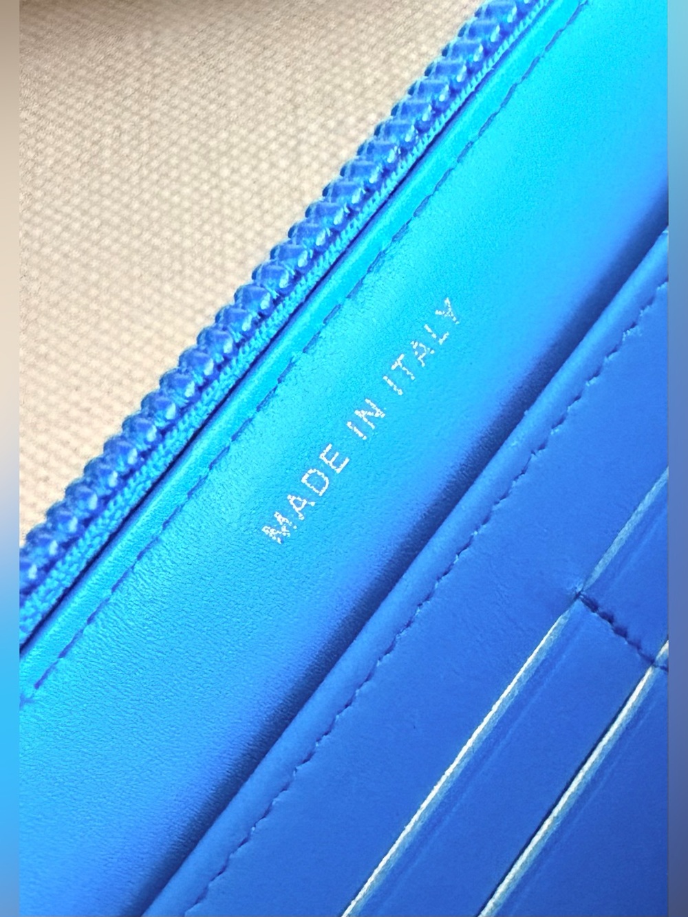 CHANEL RARE Electric Blue Patent Boy Zip Around Long Wallet COA - Picture 9 of 13